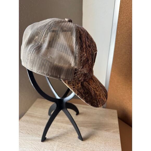 Magellan Outdoors Camo Trucker Hat with American Flag Patch - Picture 5 of 7